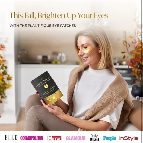NEW PLANTIFIQUE Gold Under Eye Patches for Puffy Eyes and Dark Circles 20 Pairs - Picture 7 of 7